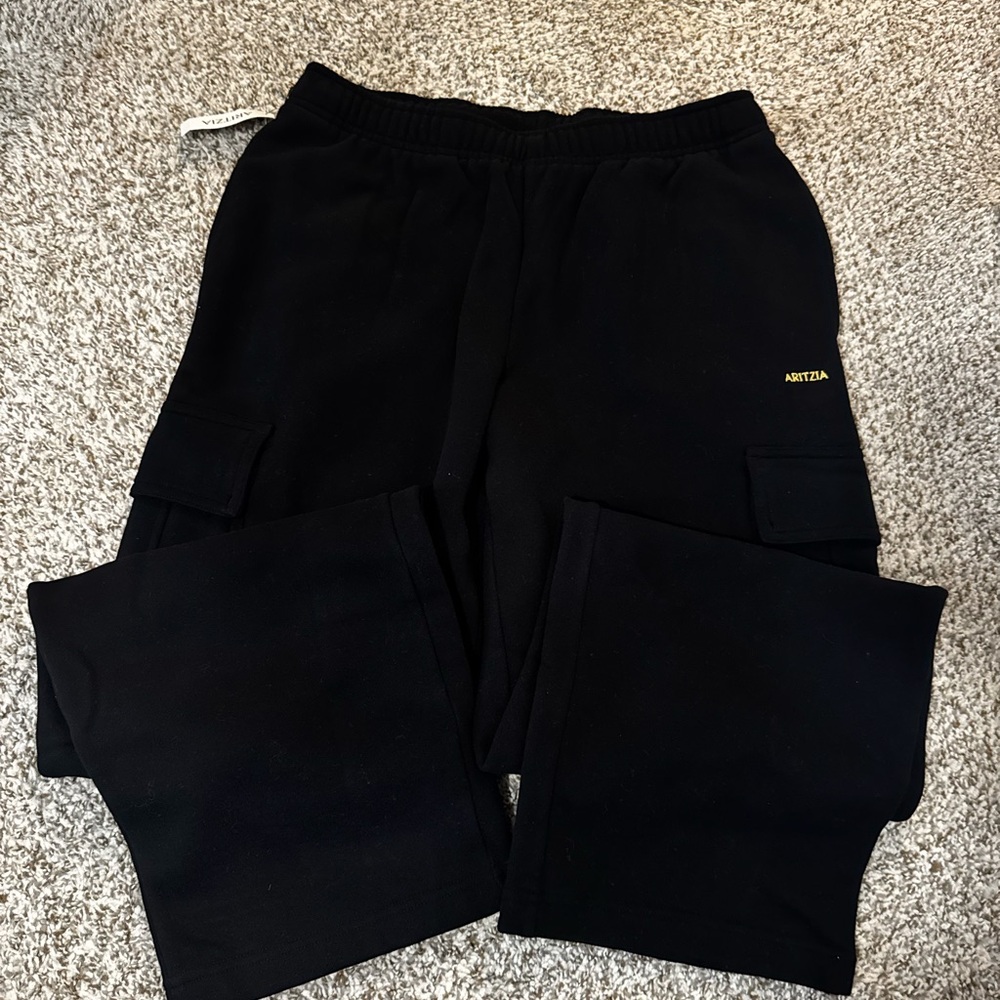 Aritzia Black Sweatfleece Pants